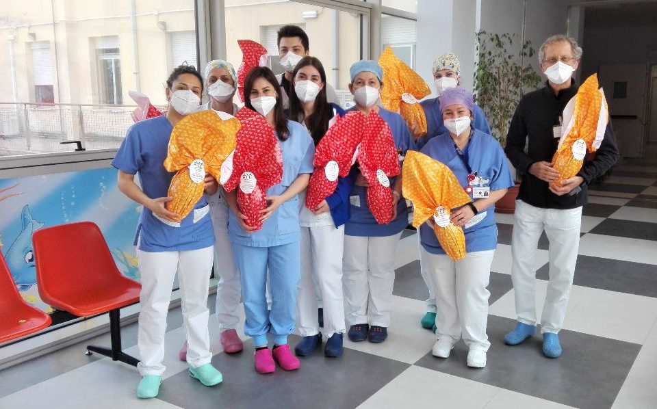 Il dottor Enrico Valletta (nella foto a dx) e lo staff di Pediatria ospedale Morgagni-Pierantoni